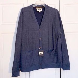 Joseph Abboud V-Neck Cardigan - Blue Gray